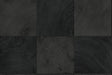 Kemi wallpaper in Ash, a dark geometric woodgrain block pattern by Seabrook Designs