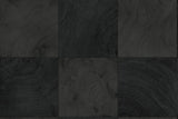 Kemi wallpaper in Ash, a dark geometric woodgrain block pattern by Seabrook Designs