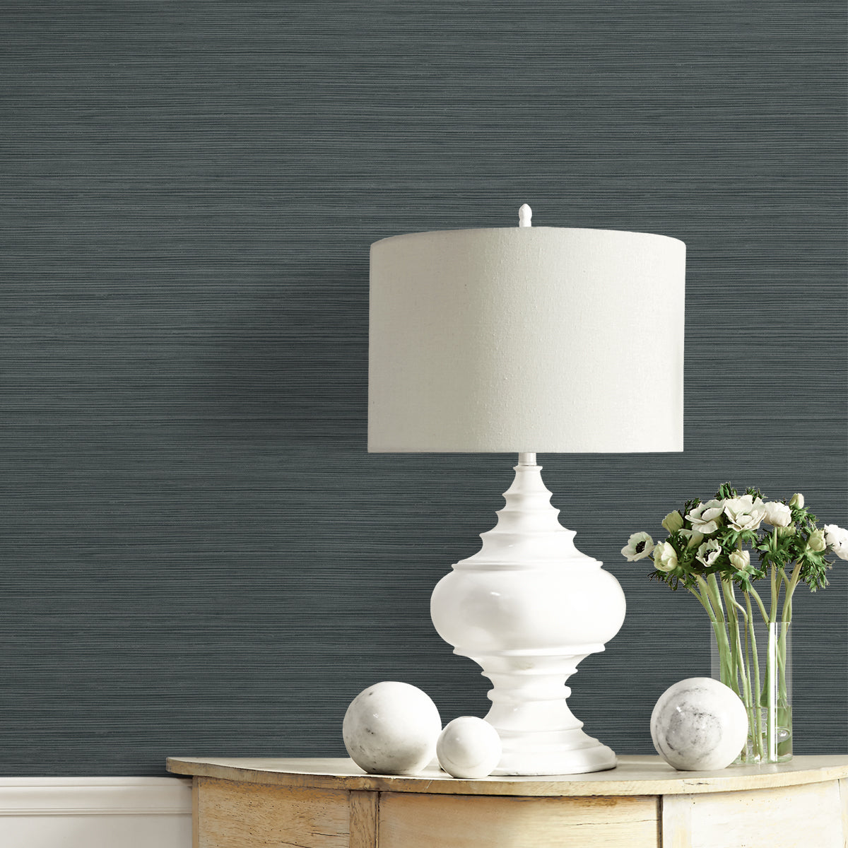 Lohja Rain by A Lot More Textures Matte Faux Grasscloth Vinyl Wallpaper  Seabrook Designs CP92108