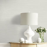 Lohja Winter White by A Lot More Textures Faux Grasscloth Wallpaper – Seabrook Designs CP92110