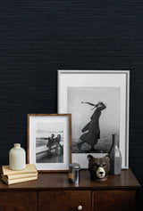Rauma Charcoal Blue by A Lot More Textures Faux Grasscloth Vinyl Wallpaper – Seabrook Designs CP92212