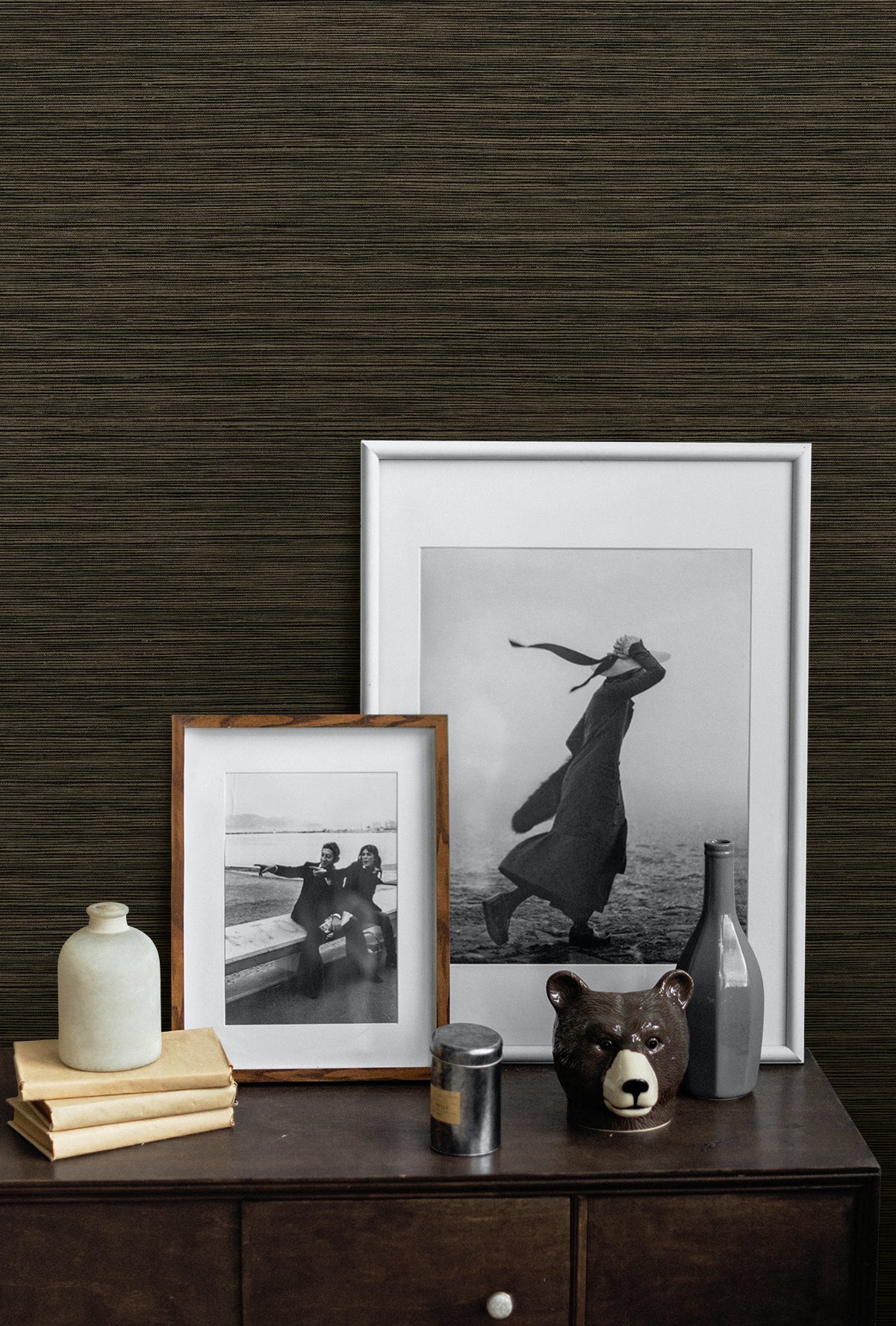 Rauma Onyx by A Lot More Textures Faux Grasscloth Vinyl Wallpaper – Seabrook Designs CP92216