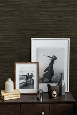 Rauma Onyx by A Lot More Textures Faux Grasscloth Vinyl Wallpaper – Seabrook Designs CP92216