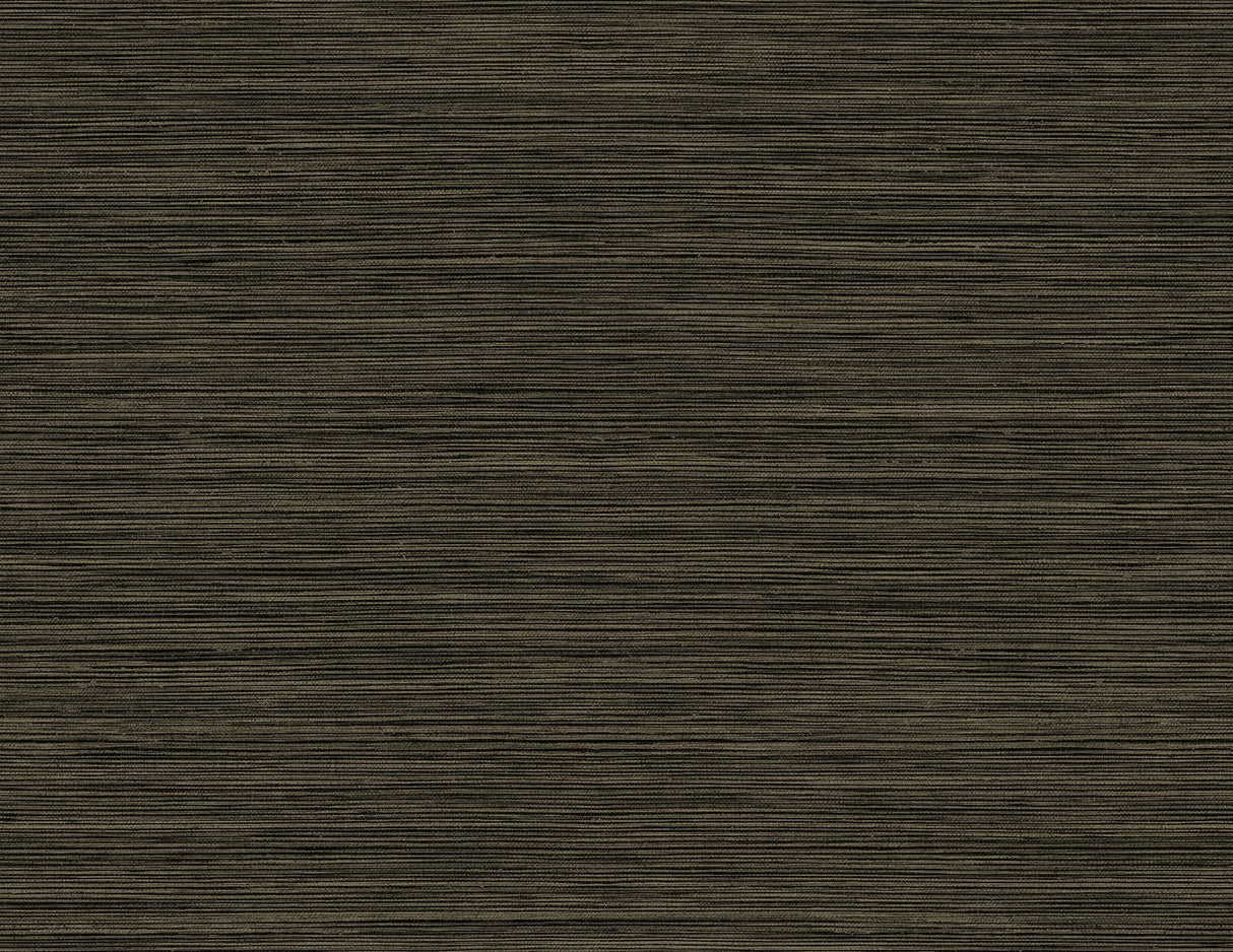 Rauma faux grasscloth wallpaper in Onyx (black textured horizontal weave look)