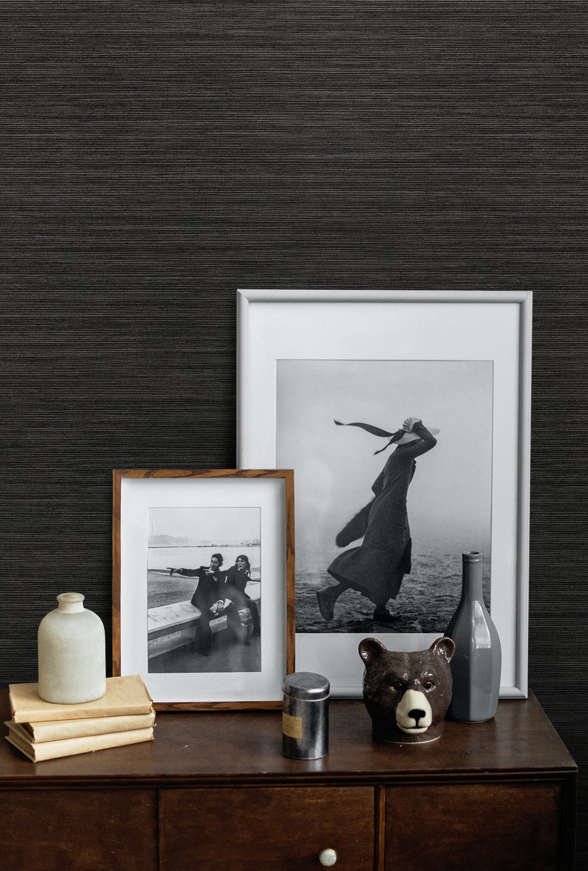 Rauma Smoky by A Lot More Textures Faux Grasscloth Vinyl Wallpaper – Seabrook Designs CP92230