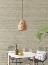 Grasscloth Blue Wallpaper with Natural Woven Texture - York CP9348