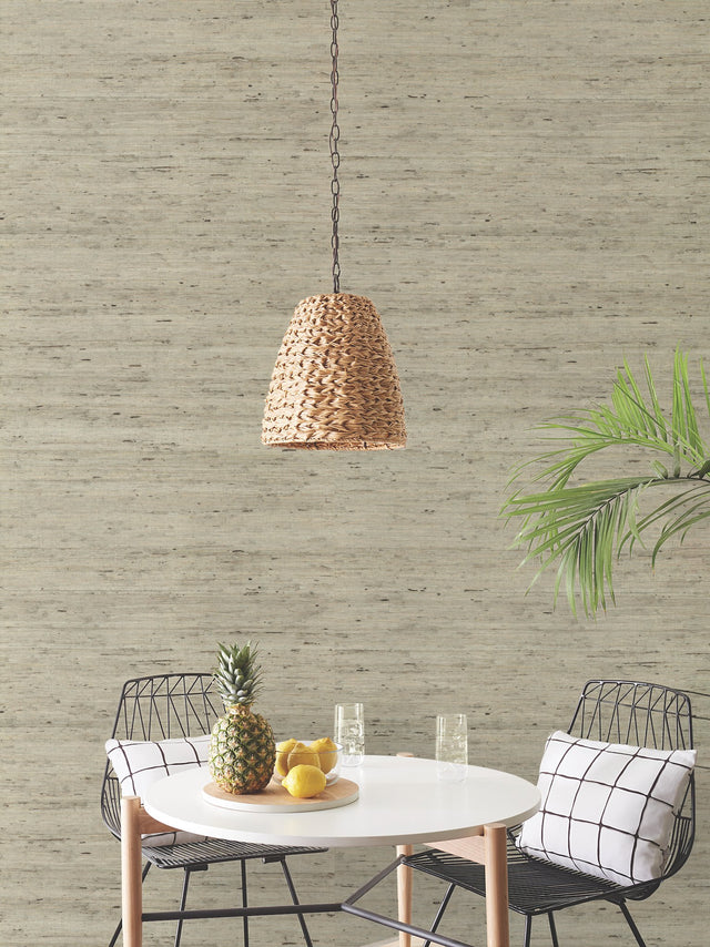Grasscloth Blue Wallpaper with Natural Woven Texture - York CP9348