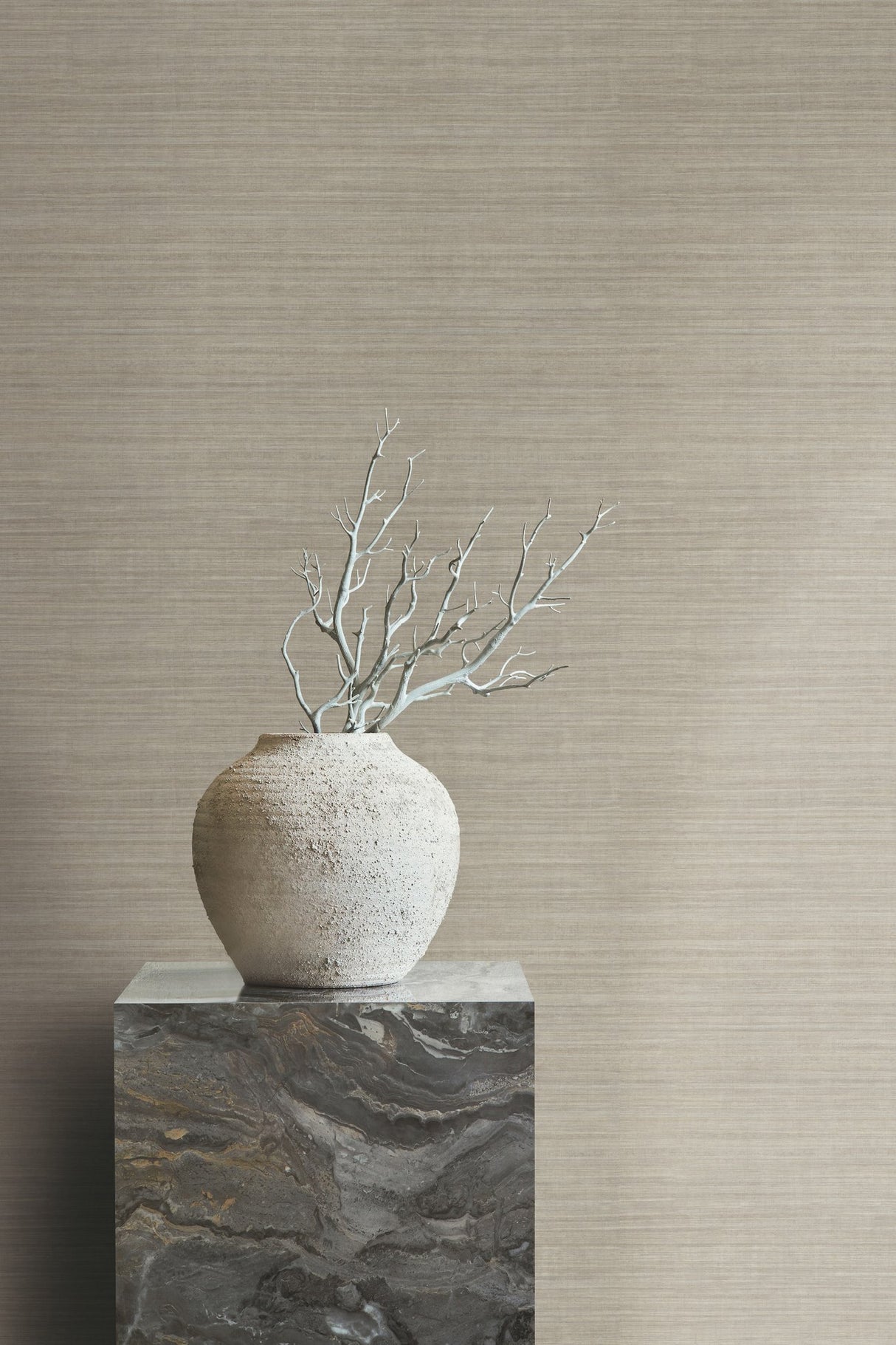 Monarch Silk Boardwalk Brown Wallpaper Weaves Pattern - York CR9244N