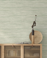Bahiagrass Green Wallpaper with Faux Grasscloth Texture - York CV4413