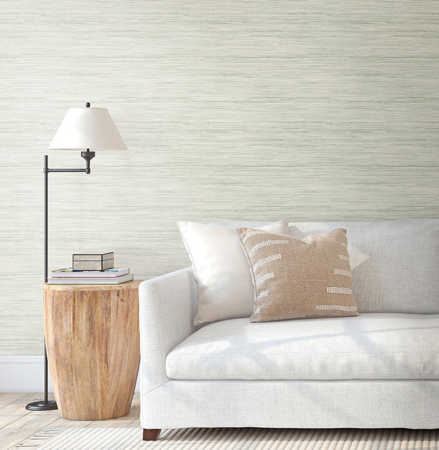 Bahiagrass Green Wallpaper with Faux Grasscloth Texture - York CV4413