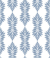 Broadsands Botanica Blue Wallpaper with Botanical Leaf Medallion - York CV4423
