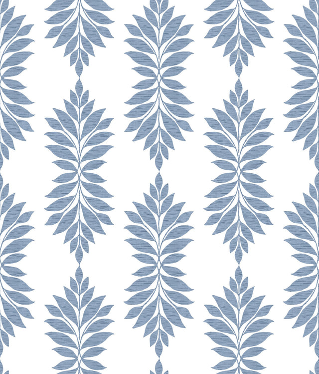 Broadsands Botanica Blue Wallpaper with Botanical Leaf Medallion - York CV4423