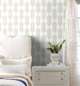 Broadsands Botanica Beige Wallpaper with Botanical Leaf Medallion - York CV4424