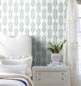 Broadsands Botanica Light Green Wallpaper with Botanical Leaf Medallion - York CV4425
