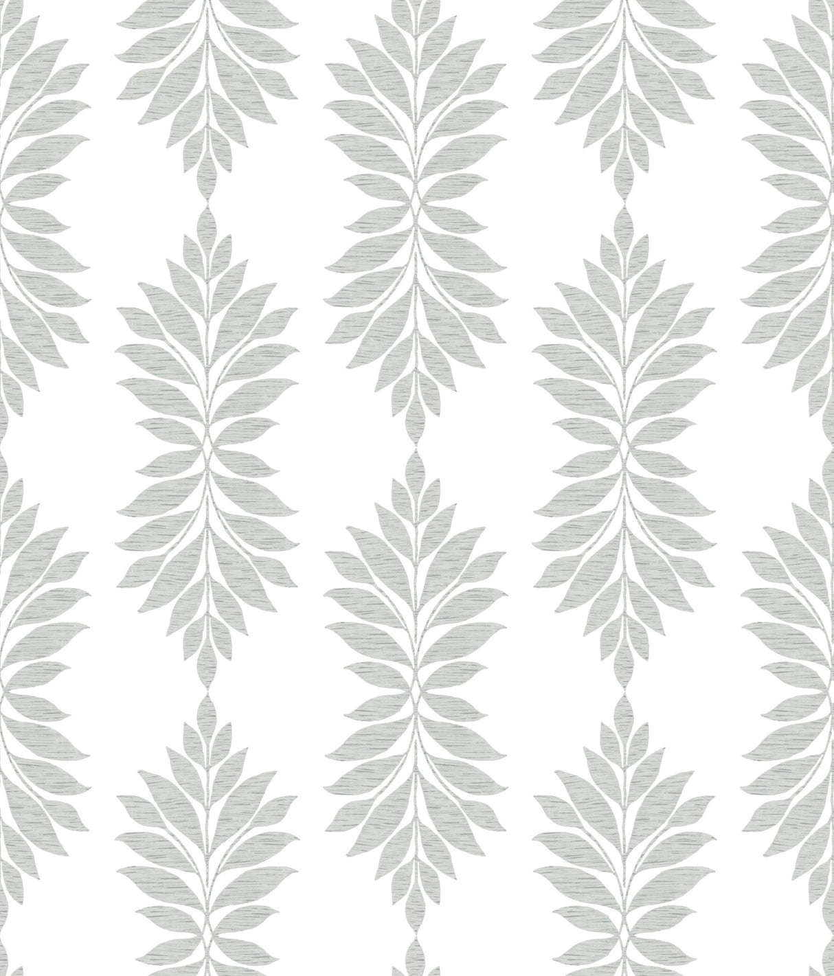 Broadsands Botanica Light Grey Wallpaper with Botanical Leaf Medallion Pattern - York CV4428