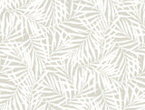 Oahu Fronds Cream & Off White Wallpaper with Botanical Tropical Leaf Motif - York CV4436