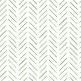 Painted Herringbone Green Wallpaper with Brushstroke Chevron Motif - York CV4452