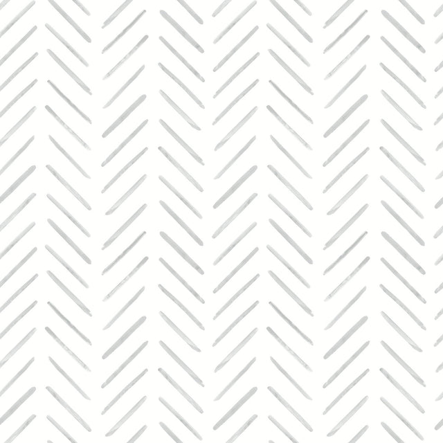 Painted Herringbone Grey Wallpaper with Small Prints Sure Strip - York CV4453