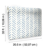 Painted Herringbone Navy Wallpaper with Small Prints Pattern, Sure Strip Prepasted - York CV4455