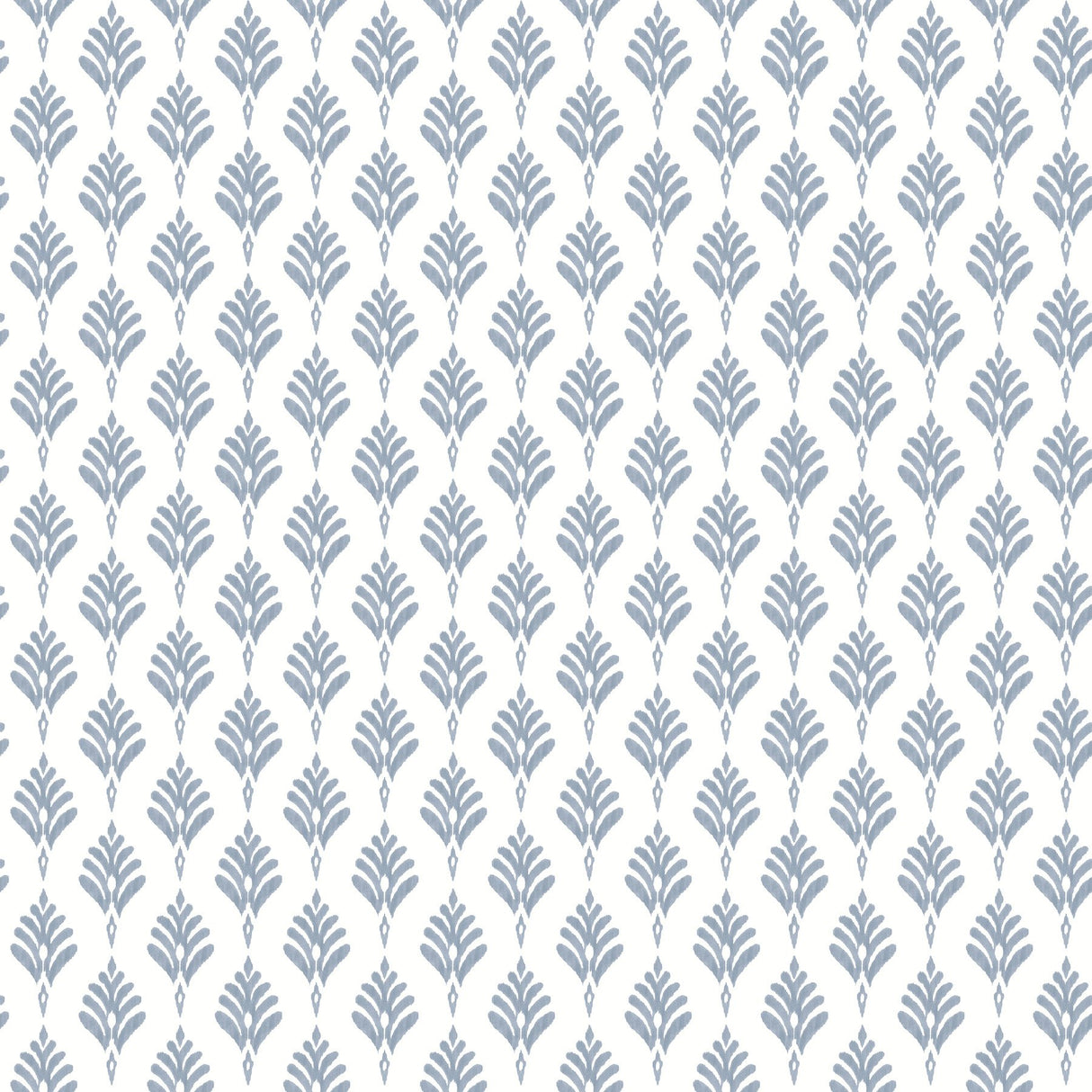 French Scallop Blue Wallpaper with Ikat Coastal Motif - York CV4459