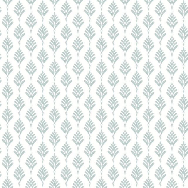 French Scallop Light Grey Ikat Small Print Prepasted Wallpaper - York CV4460