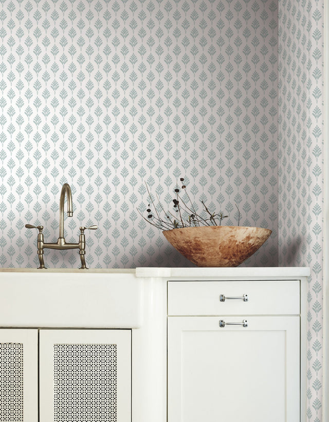 French Scallop Light Grey Ikat Small Print Prepasted Wallpaper - York CV4460