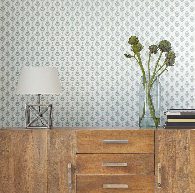 French Scallop Light Grey Ikat Small Print Prepasted Wallpaper - York CV4460