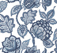 White and Blue Midsummer Jacobean Botanical Wallpaper by York Wallcoverings - CY1535