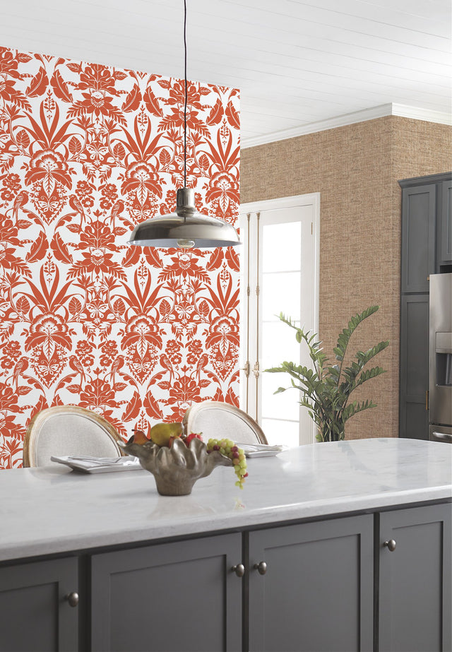 Papyrus Weave Brown Faux Grasscloth Prepasted Wallpaper - York CY1555