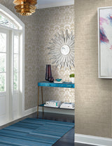 Papyrus Weave Beige Wallpaper Faux Grasscloth Sure Strip - York CY1556