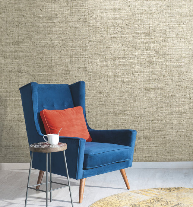 Papyrus Weave Beige Wallpaper Faux Grasscloth Sure Strip - York CY1556