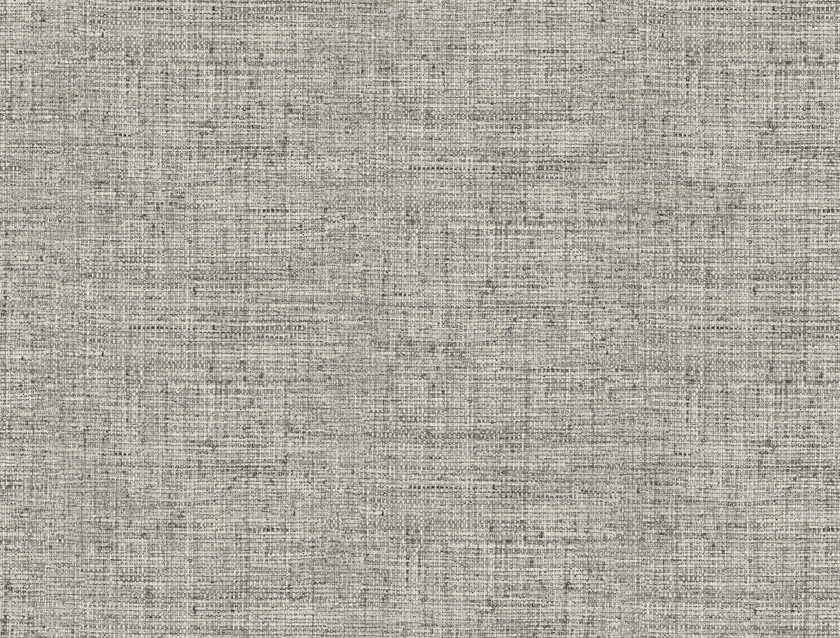 Papyrus Weave Black Faux Grasscloth Prepasted Wallpaper - York CY1559