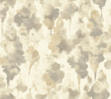 Mirage Dark Taupe & Gold Wallpaper with Abstract Botanical Motif - York CZ2466