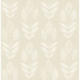 Chesapeake Garland Khaki Block Tulip Wallpaper sample showing stylized tulip motif on khaki ground