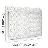 Tillie Blue Diamond Floral Wallpaper by Chris Loves Julia – A-Street Prints 4173-27671