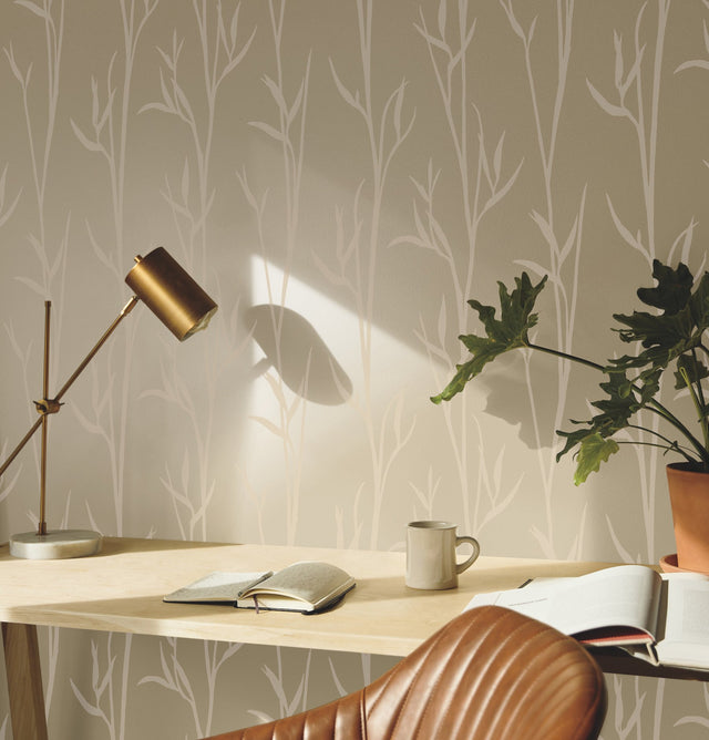 Matcha Gold Wallpaper with Botanical Bamboo Motif - York DA3506N