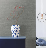 Altitude Dark Grey Wallpaper with Weaves Textured Osnaburg Vinyl - York DA3550N