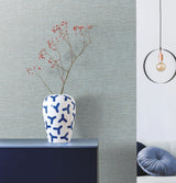 Altitude Blue & Grey Textured Weave Prepasted Wallpaper - York DA3552N