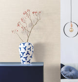 Altitude Cream Embossed Vinyl Wallpaper with Weaves Texture - York DA3554N