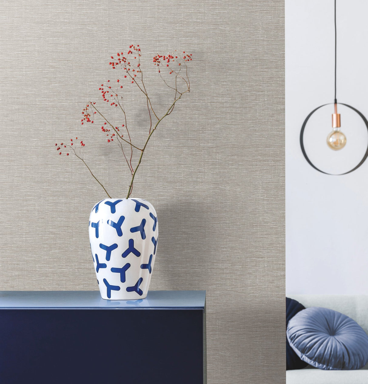Altitude Light Grey Wallpaper with Weaves Linen-Canvas Texture - York DA3555N