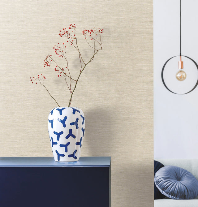 Altitude Tan Wallpaper with Weaves Linen Texture - York DA3557N