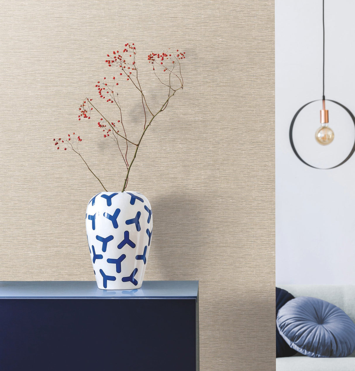 Altitude Dark Tan Wallpaper with Weaves Linen-Texture Style - York DA3558N