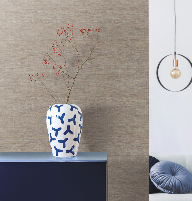 Altitude Brown Woven-Texture Wallpaper - York DA3559N