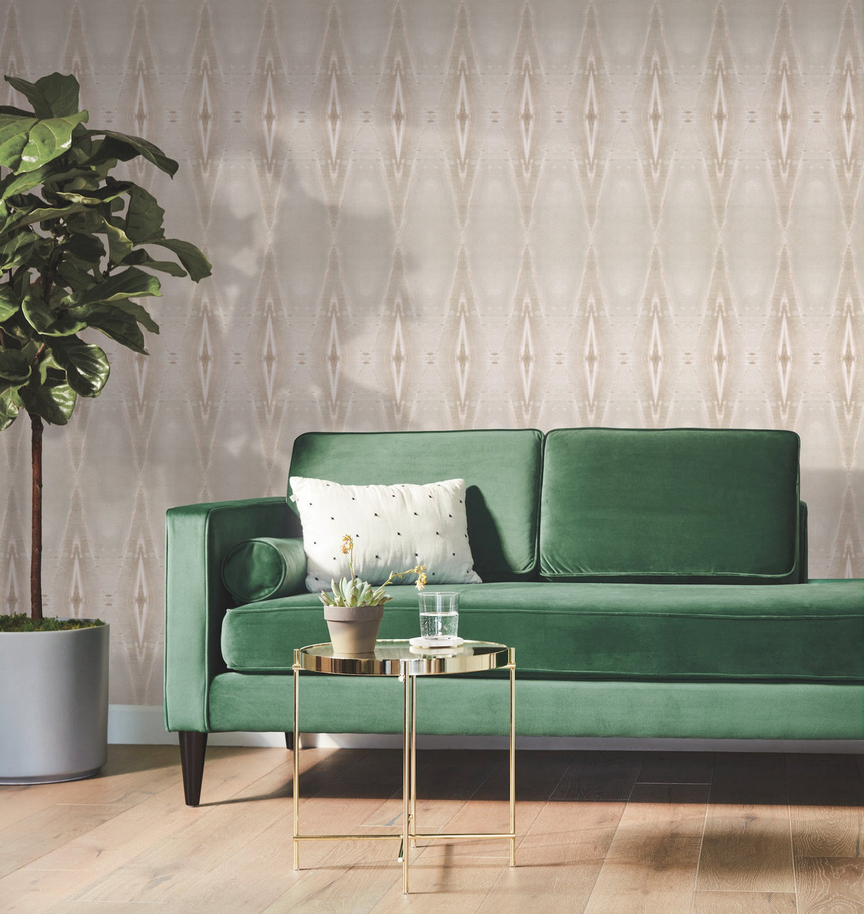 Origin Beige Geometric Wallpaper with Modern Diamond Motif - York DA3562N