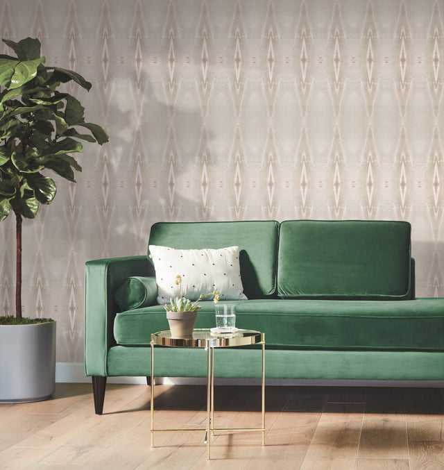 Origin Beige Geometric Wallpaper with Modern Diamond Motif - York DA3562N