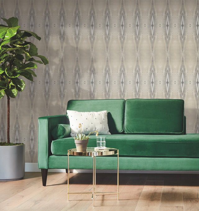 Origin Tan Geometric Wallpaper, Non Woven Backed Vinyl, Straight Match 25.25-in Repeat - York DA3564N