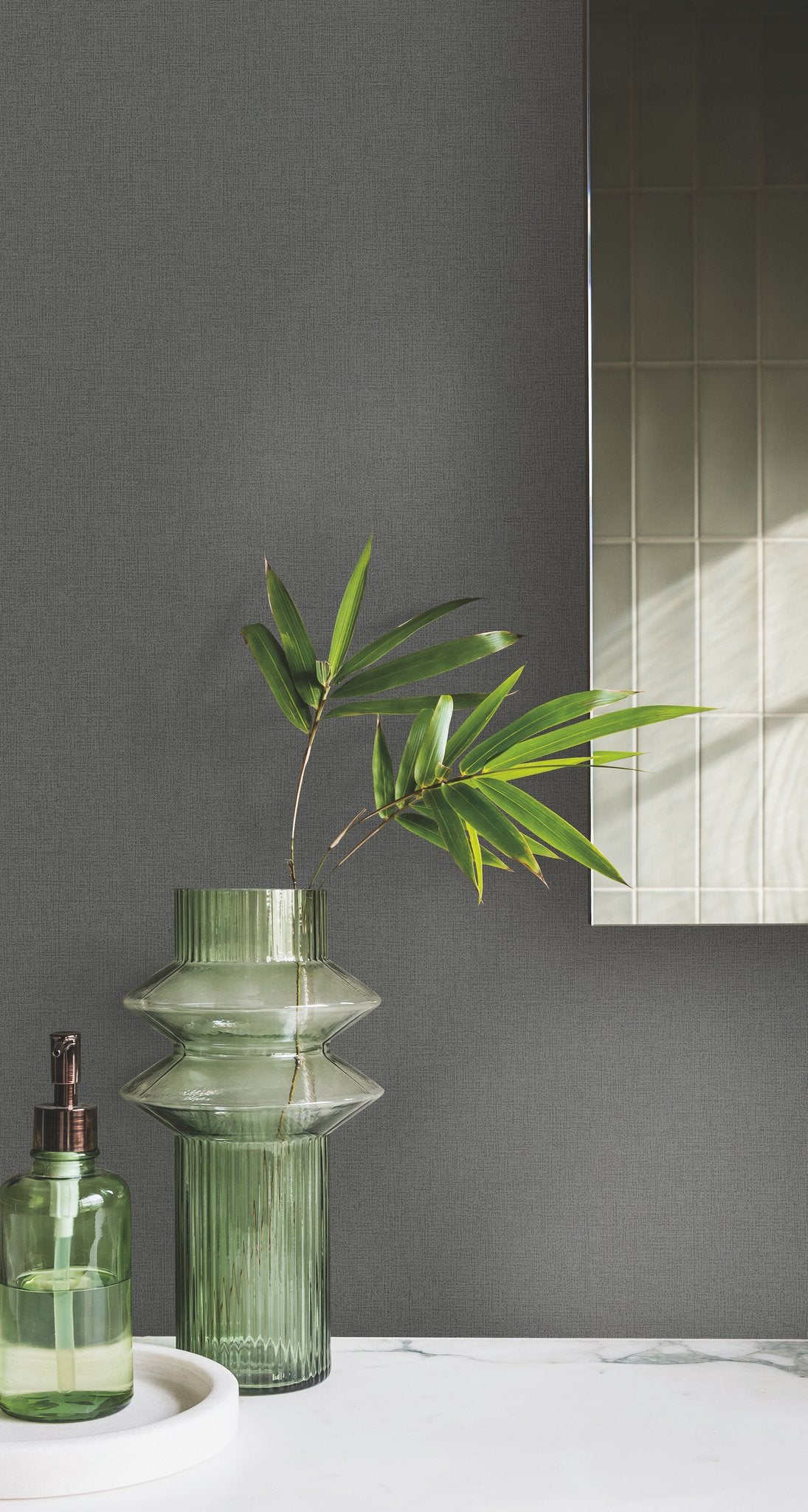 Gypsy Weave Black Wallpaper with Woven Weave Texture - York DA3577N