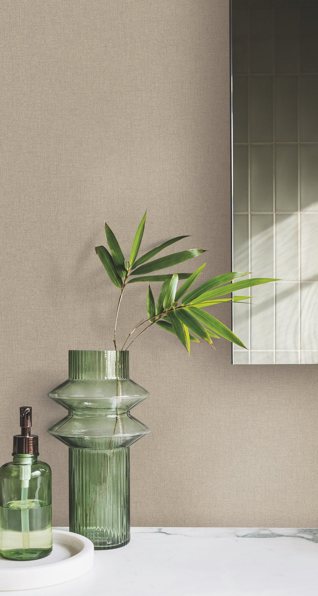 Gypsy Weave Beige & Brown Wallpaper with Woven Weave Texture - York DA3585N