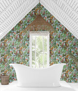 Tropical Leopard Gloss Sky Blue by Daisy Bennett Peel and Stick Peel & Stick Vinyl Wallpaper – Daisy Bennett Designs DB20102 -Sample