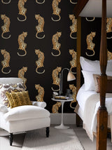 Leopard King Black by Daisy Bennett Peel and Stick Leopard Animal Print Wallpaper – Daisy Bennett Designs DB20200-Sample